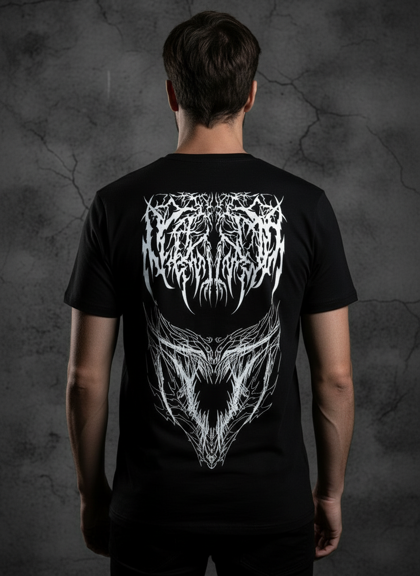 Dripping Death Metal Logo Graphic Tee - 220GSM - Black