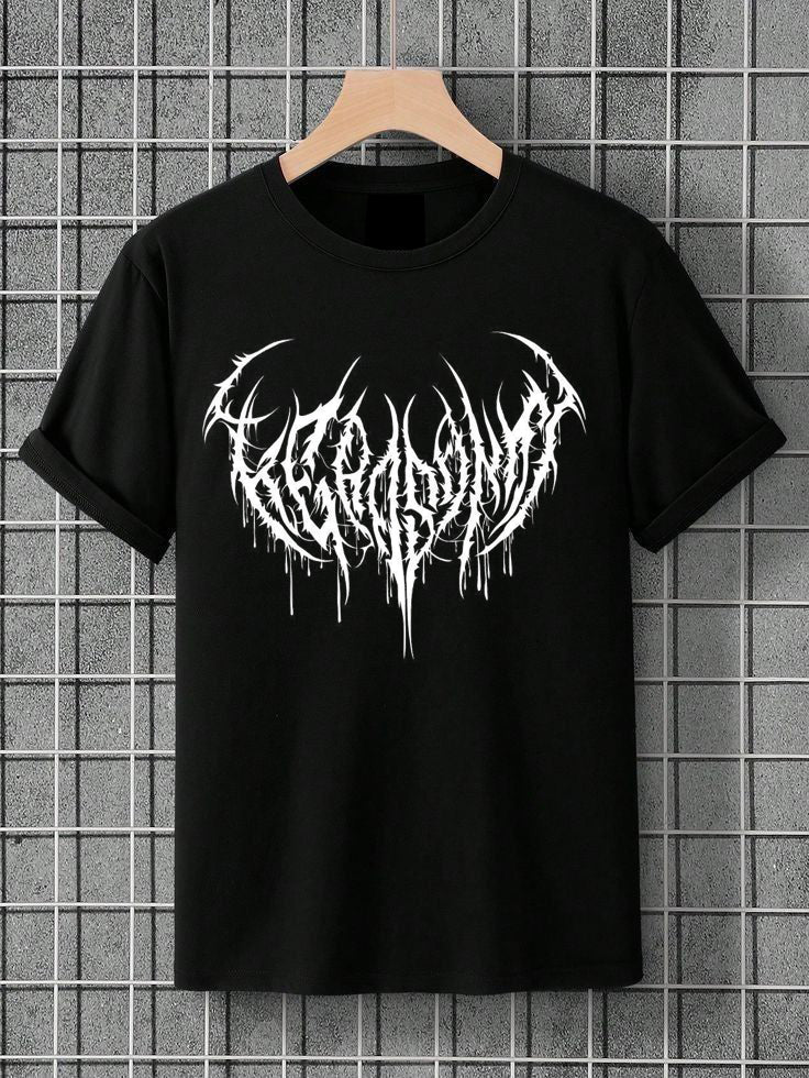 Dripping Death Metal Logo Graphic Tee - 220GSM - Black