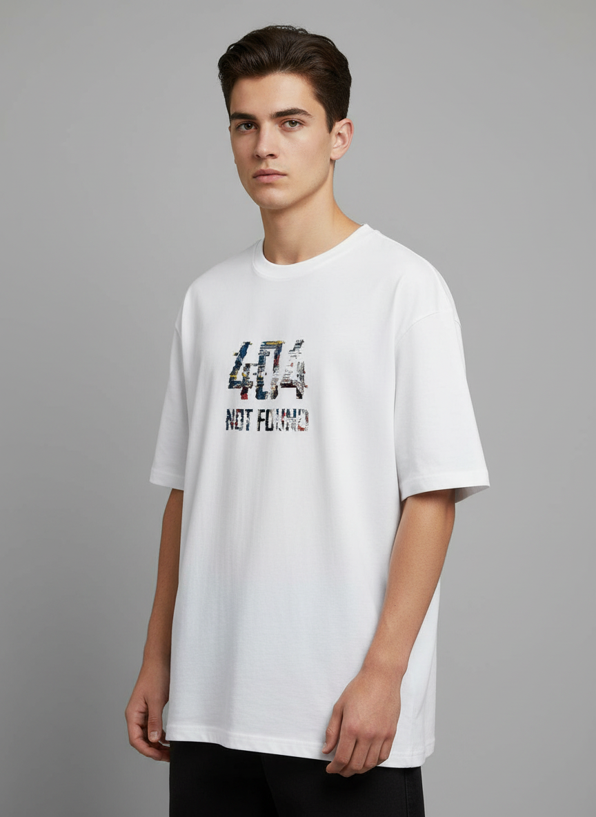 Glitchcore cyberpunk-inspired oversized unisex T-shirt