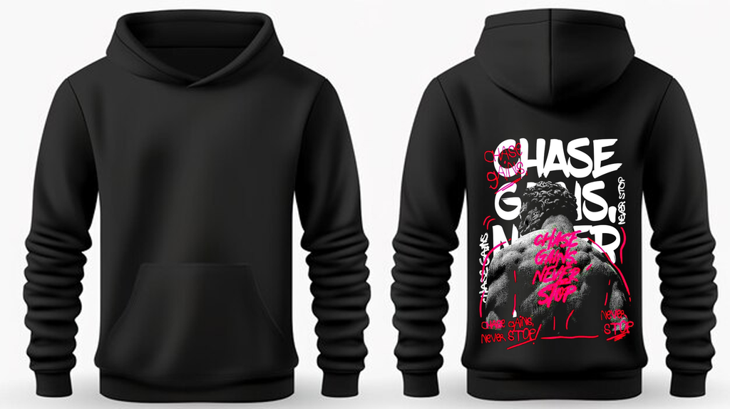 Chase Gains Never Stop Motivational Gym Hoodie