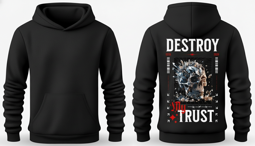 Destroy My Trust Skull Graphic Hoodie
