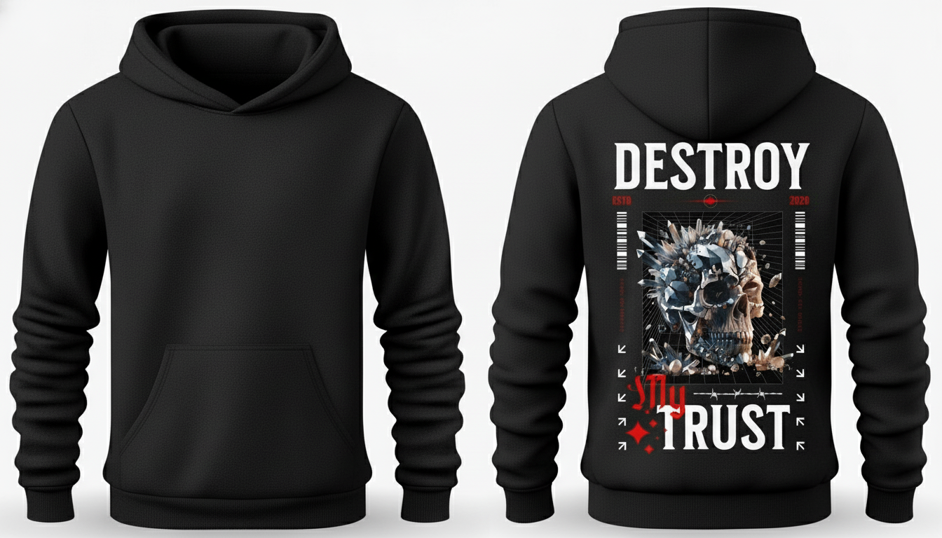 Destroy My Trust Skull Graphic Hoodie
