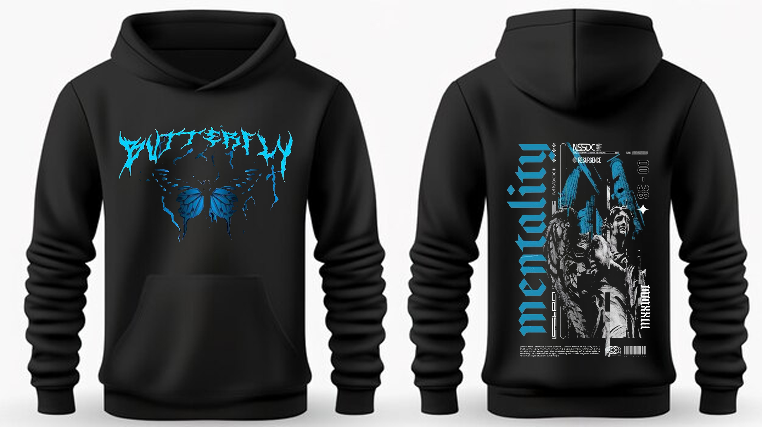 Butterfly Mentality Blue Hoodie