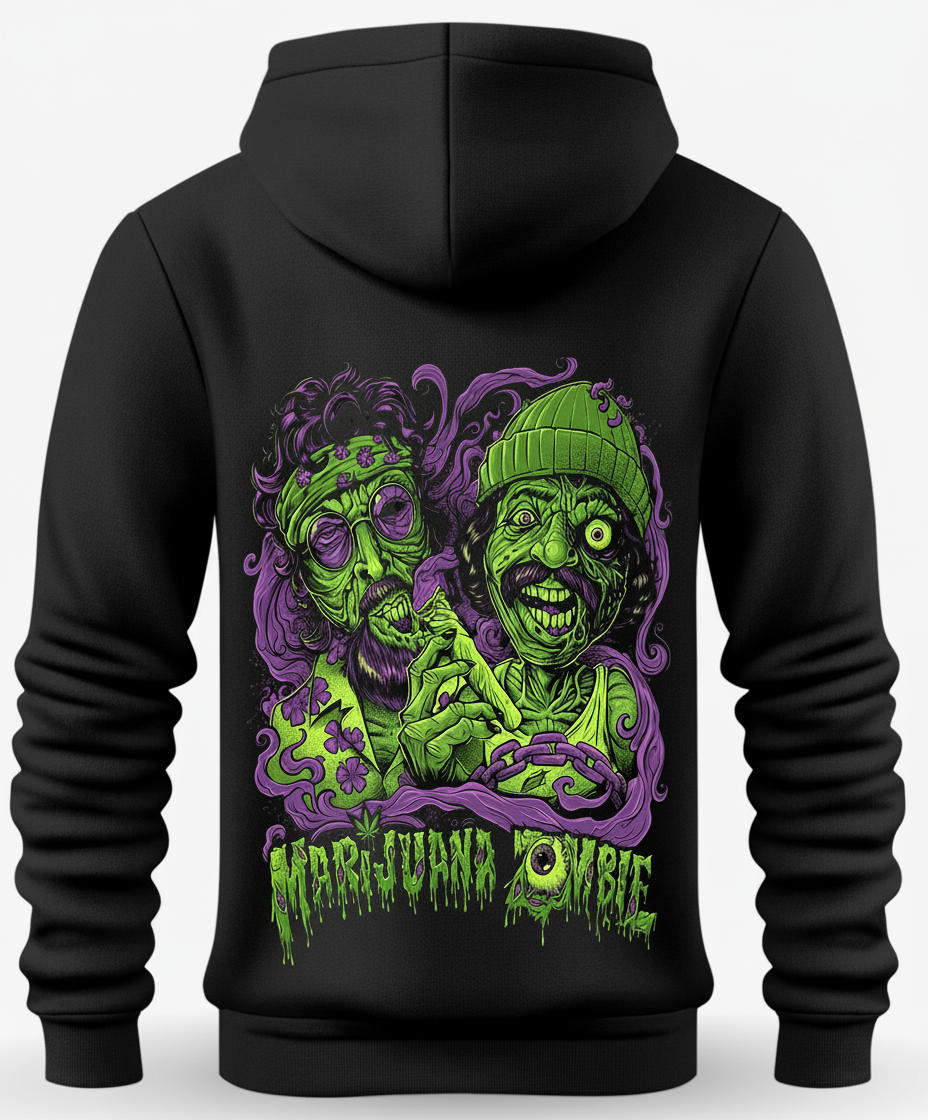 Marijuana Zombie Graphic Hoodie