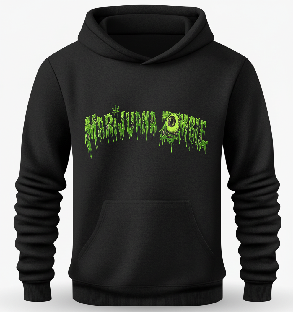 Marijuana Zombie Graphic Hoodie