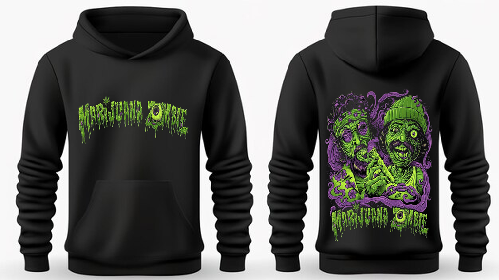 Marijuana Zombie Graphic Hoodie